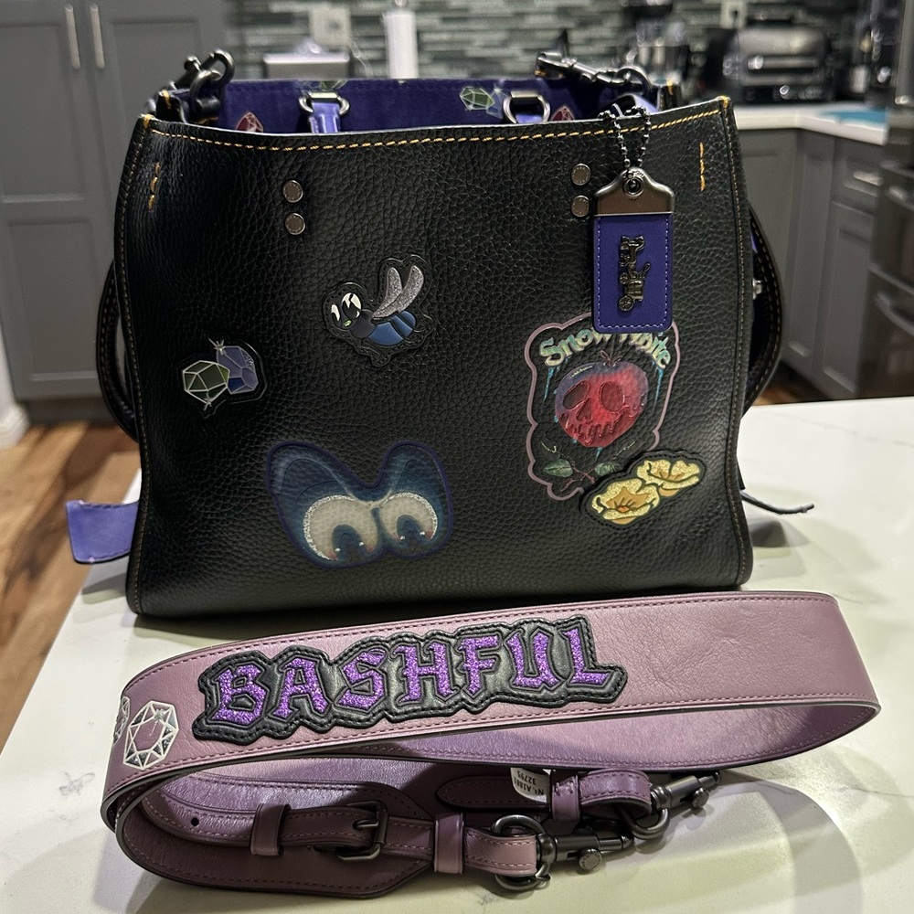 Disney X Coach Rogue 1941 Snow White A Dark Fairytale Handbag with extra strap.